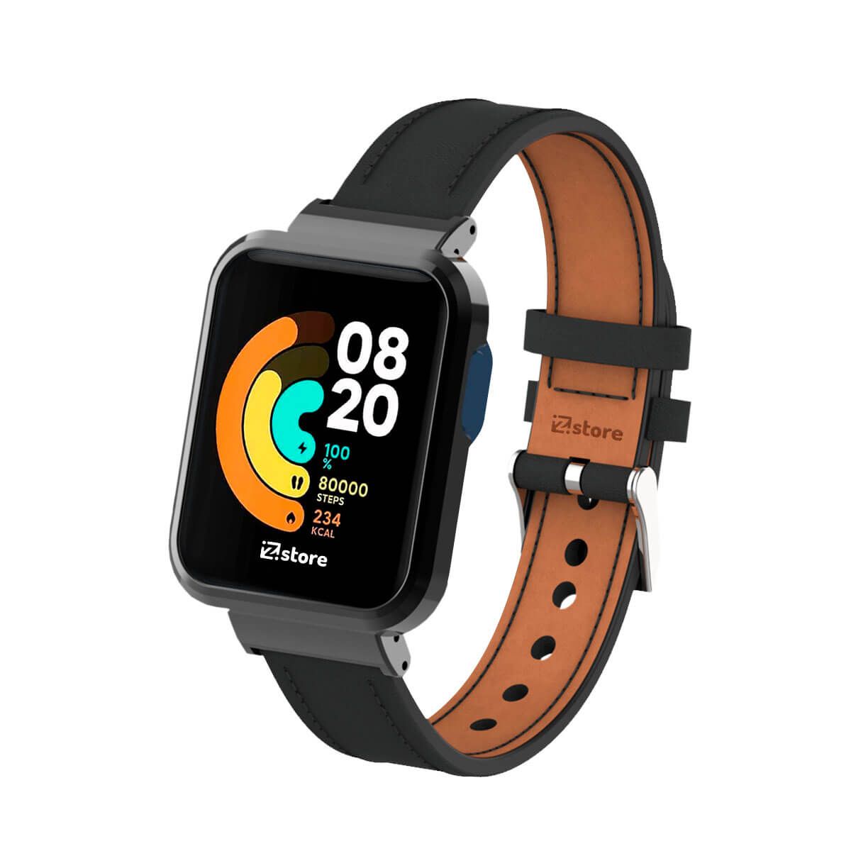 GENERICO - Correa de Cuero Para Xiaomi Mi Watch Lite Negro