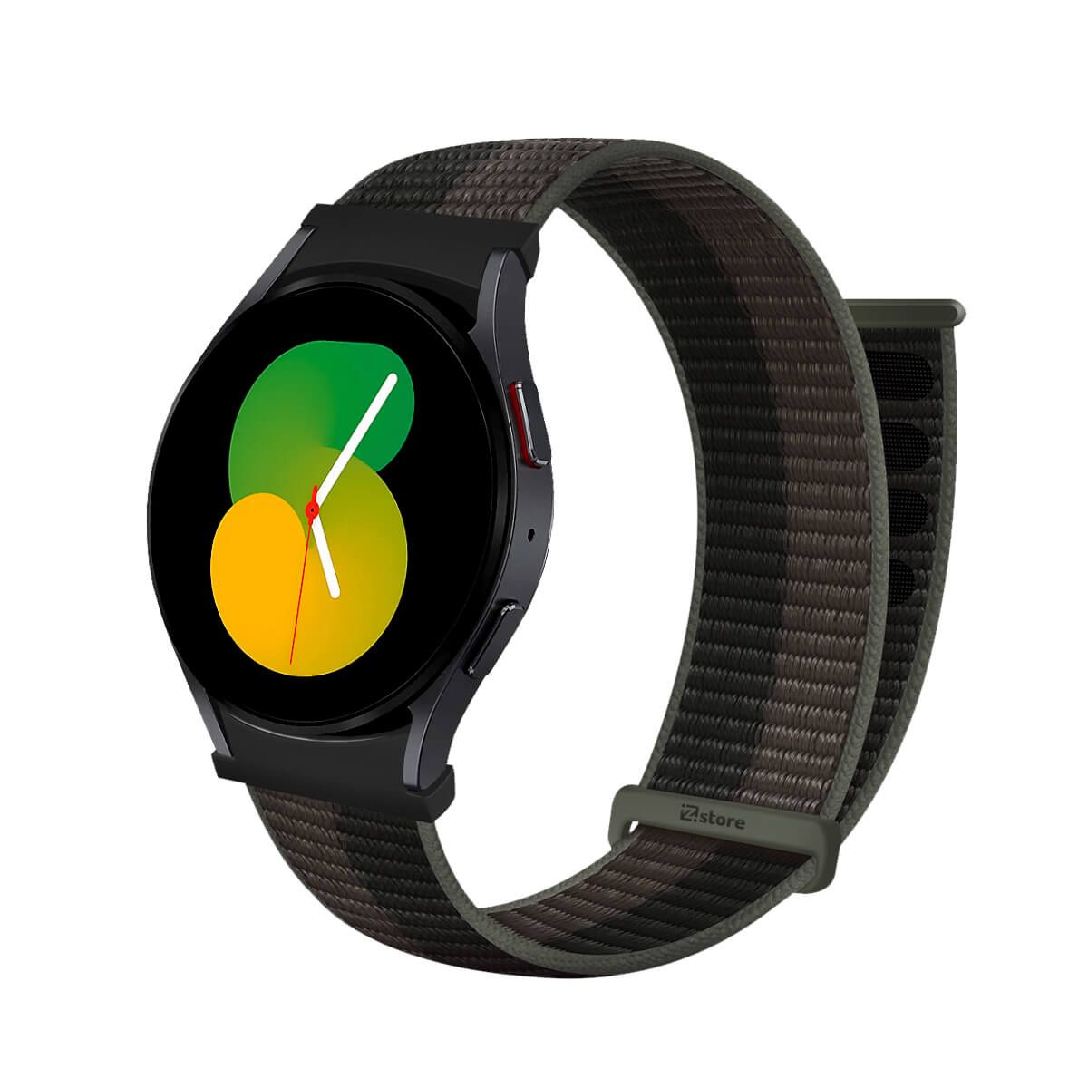 GENERICO - Correa de Nylon Para Samsung Galaxy Watch 4 y 5 Marron Bicolor