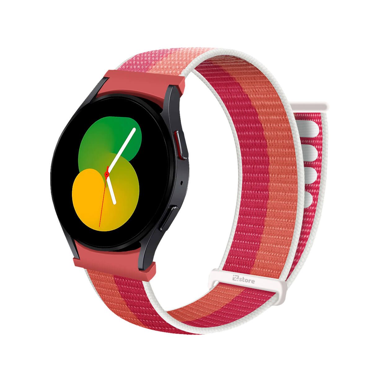 GENERICO - Correa de Nylon Para Samsung Galaxy Watch 4 y 5 Rojo Tricolor