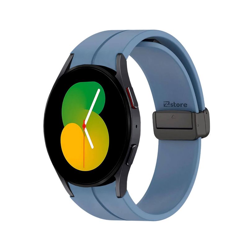 GENERICO - Correa Para Samsung Galaxy Watch 4 y 5 Broche Magnetico Azul Acero