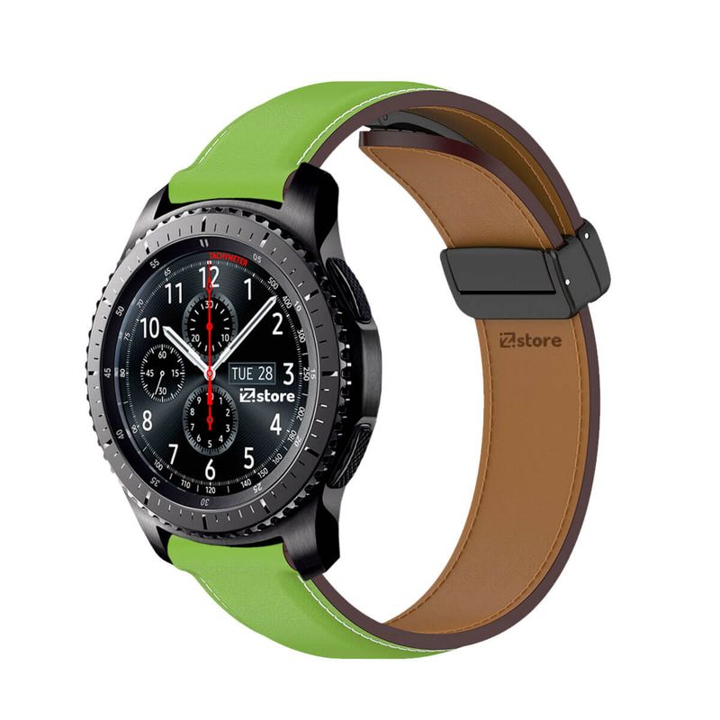 GENERICO - Correa de Cuero Para Samsung Gear S3 Magnético Verde