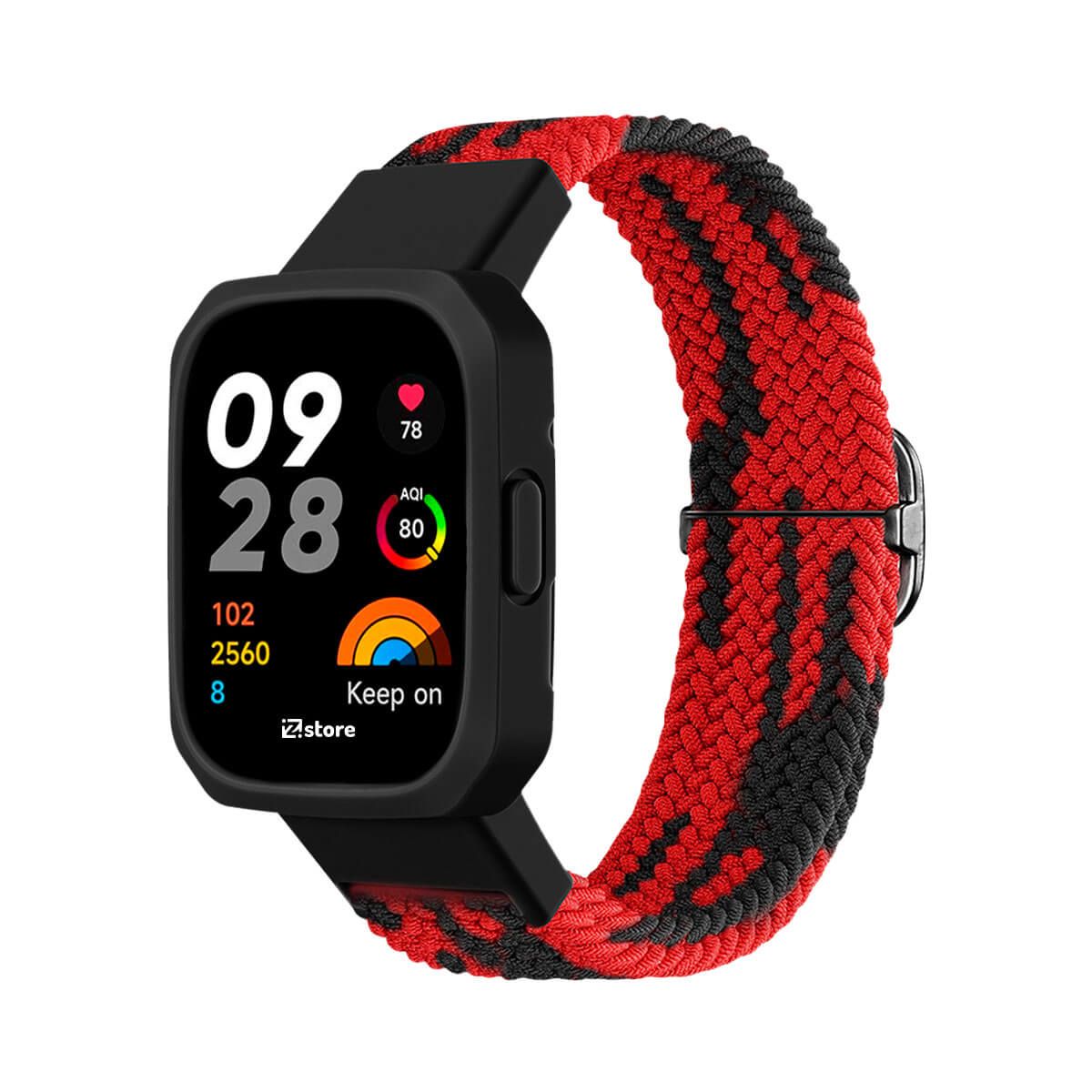 GENERICO - Correa de Nylon Redmi Watch 3 Rojo Bicolor