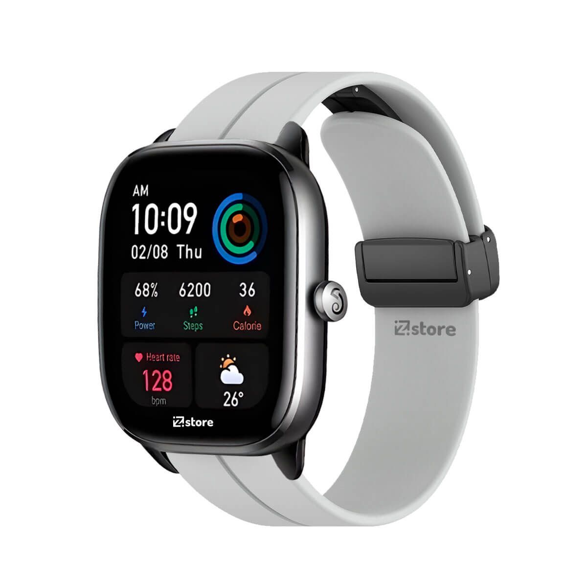 GENERICO - Correa Para Amazfit GTS4 Mini Broche Magnético Gris Claro