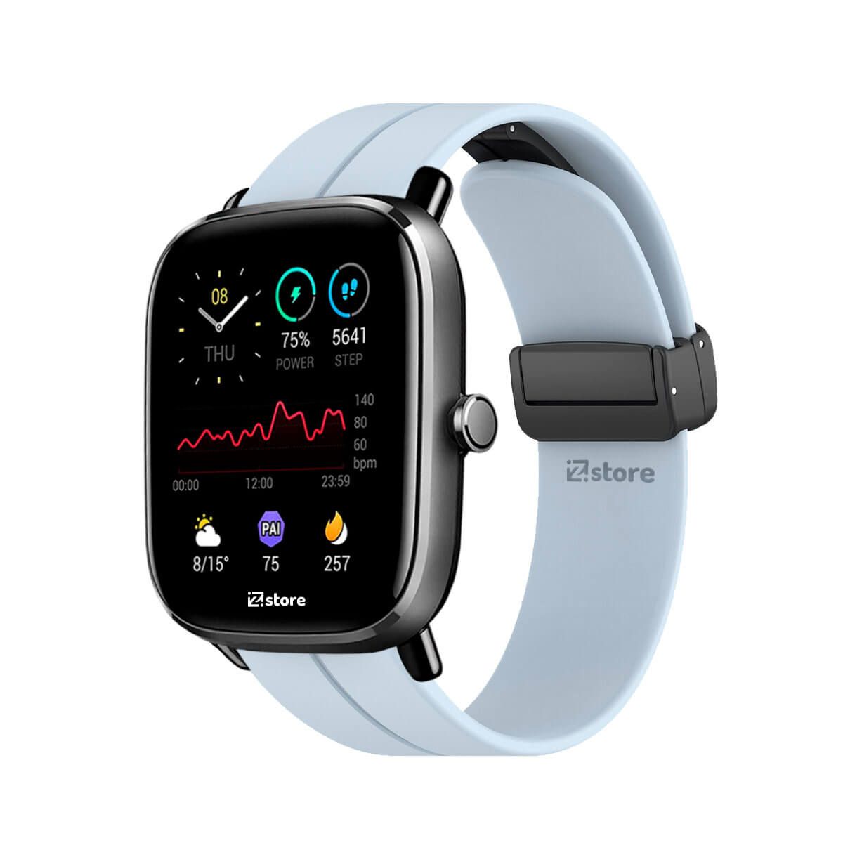 GENERICO - Correa Para Amazfit GTS2 Broche Magnético Azul Acero