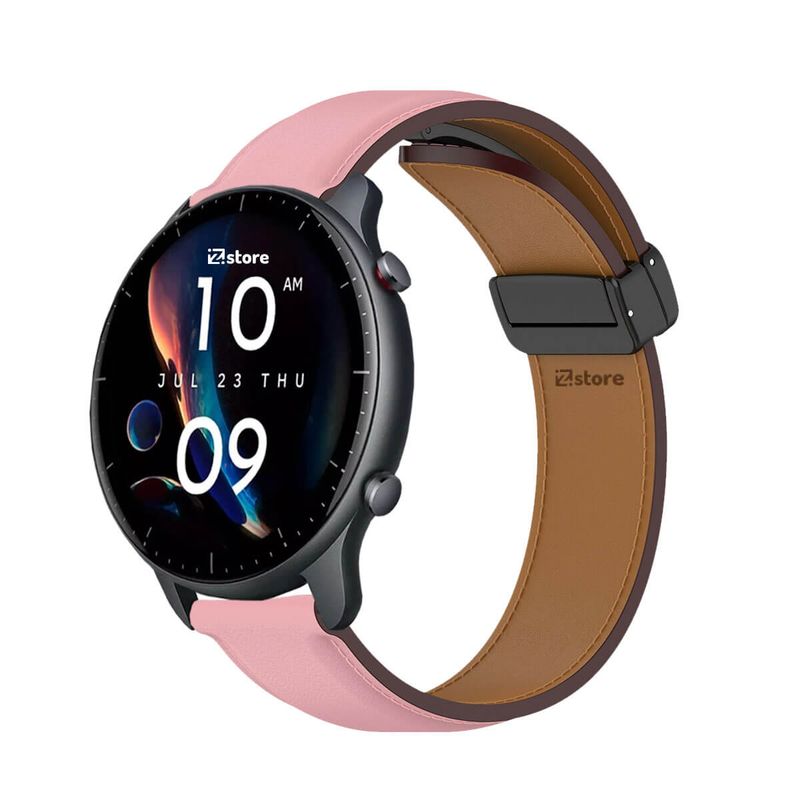GENERICO - Correa de Cuero Para Amazfit GTR3 Magnético Rosado