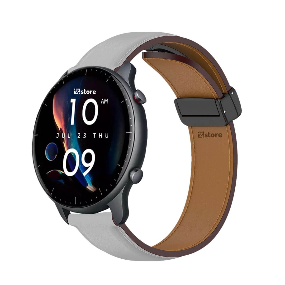 GENERICO - Correa de Cuero Para Amazfit GTR2 Magnético Gris