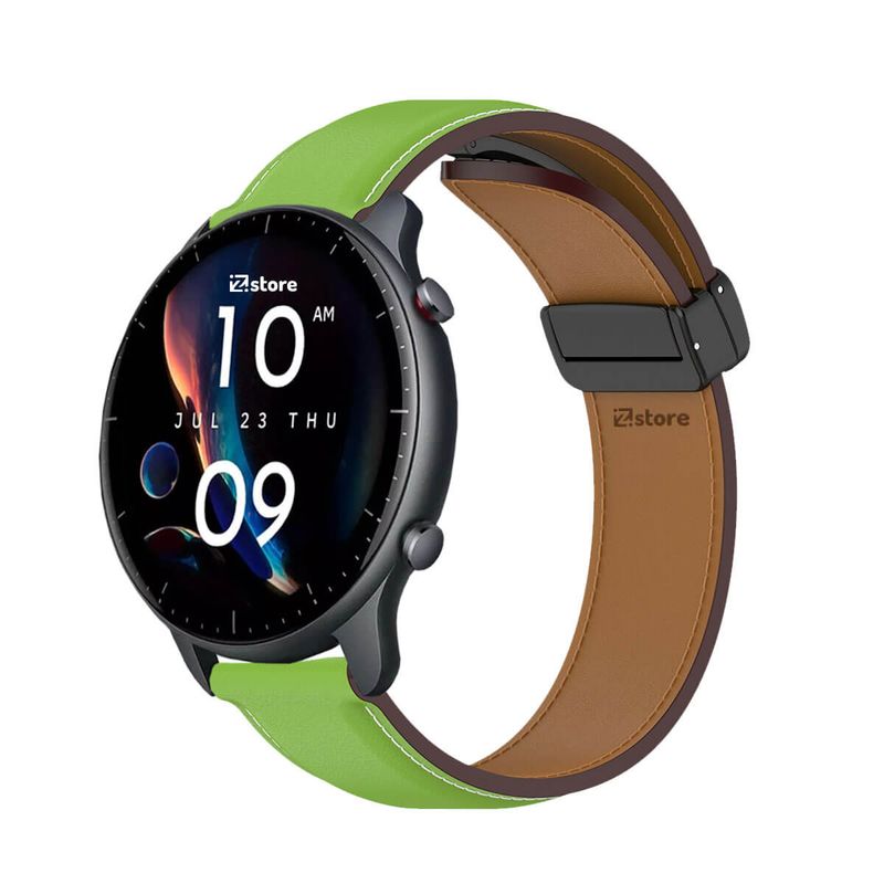 GENERICO - Correa de Cuero Para Amazfit GTR2 Magnético Verde