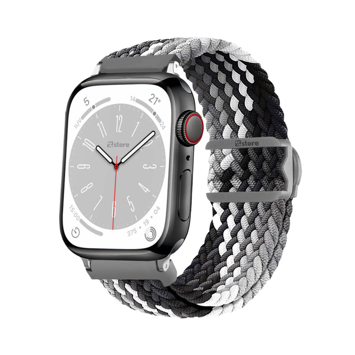 GENERICO - Correas de Nylon Para Apple Watch 42-44-45-49mm Gris Silver