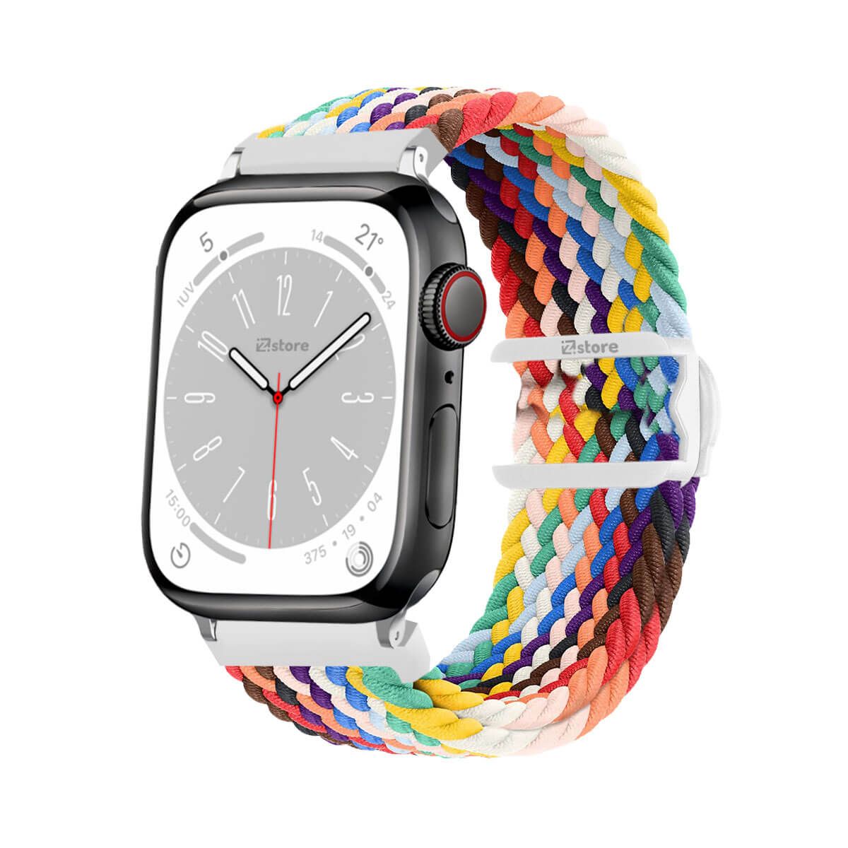 GENERICO - Correas de Nylon Para Apple Watch 42-44-45-49mm Multicolor Silver