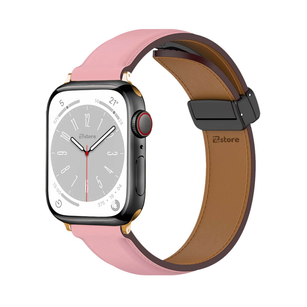GENERICO - Correa De Cuero Para Apple Watch 42-44-45-49mm Rosado Gold