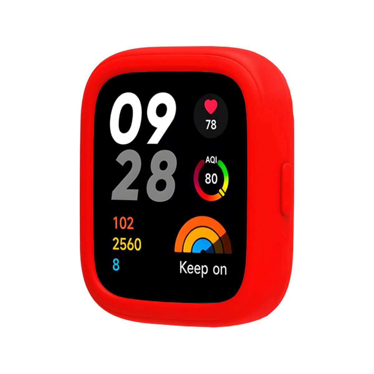 GENERICO - Case Silicona Para Redmi Watch 3 Rojo