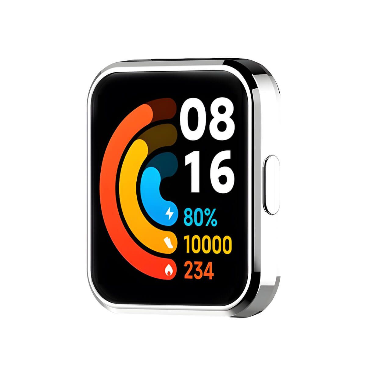 GENERICO - Case con Protector Redmi Watch 2 Lite Color Metalizado Plateado