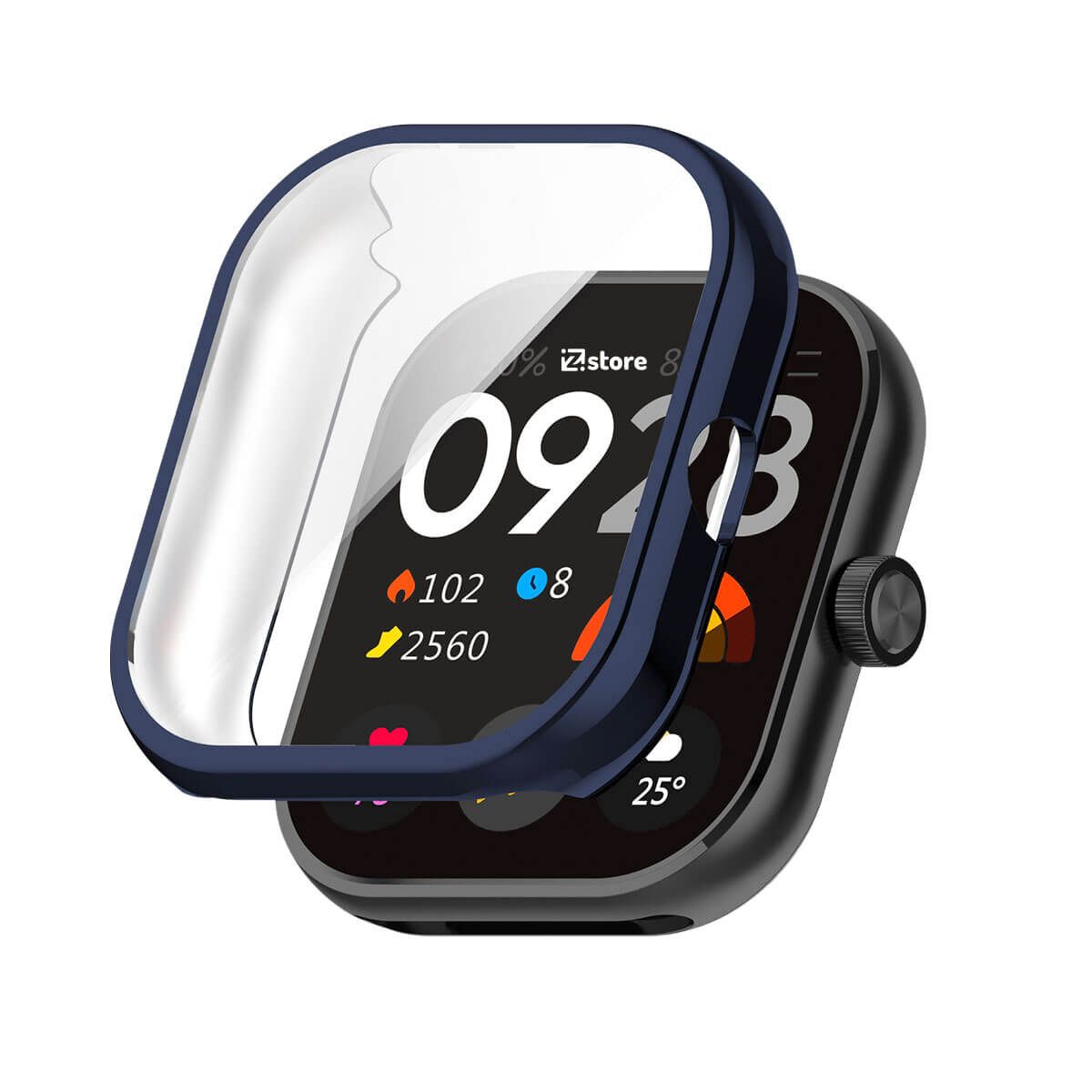 GENERICO - Case con Protector Redmi Watch 4 Metalizado Azul Oscuro