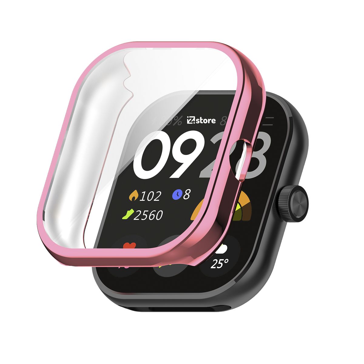 GENERICO - Case con Protector Redmi Watch 4 Metalizado Rosado