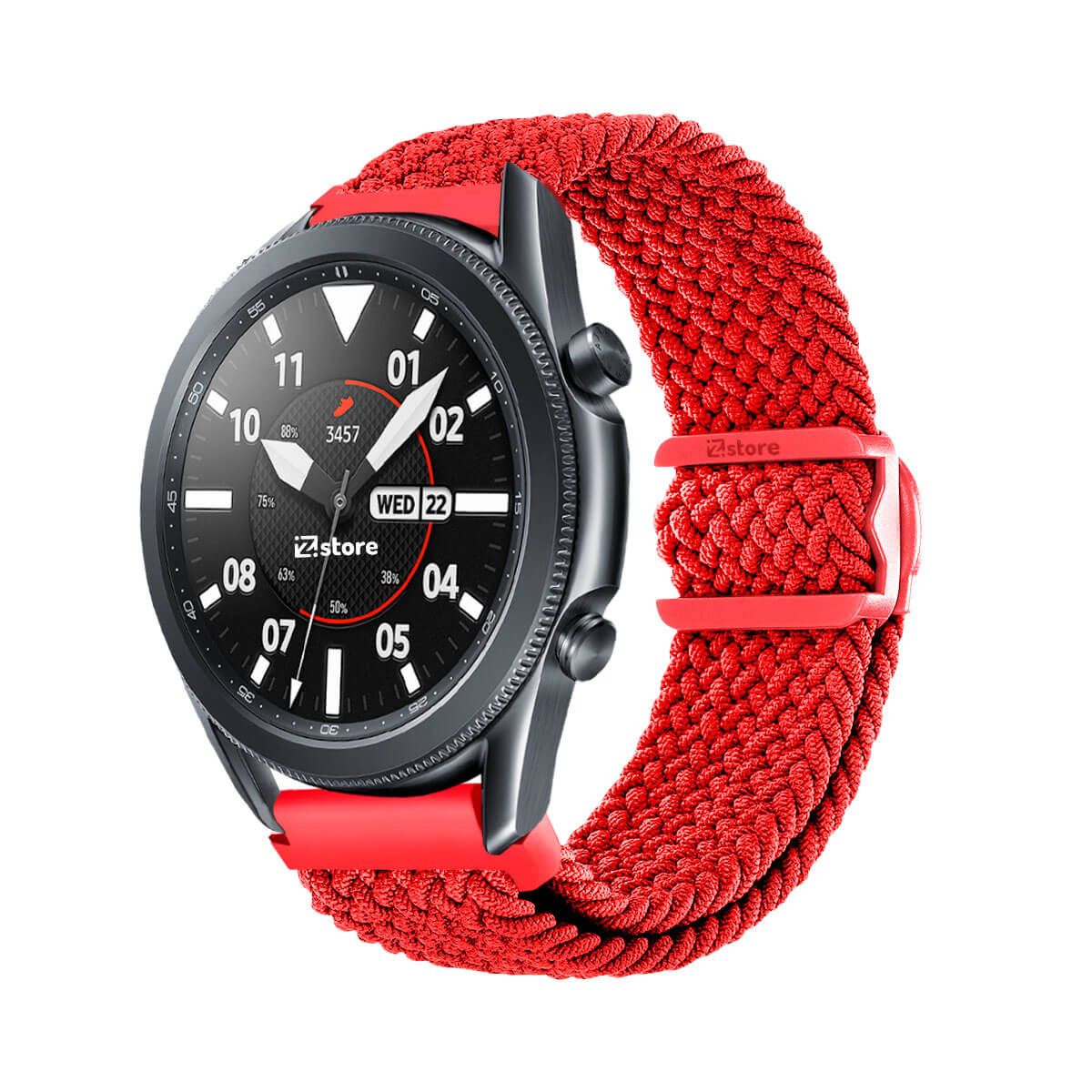 GENERICO - Correa de Nylon Para Samsung Galaxy Watch 3 45MM Rojo