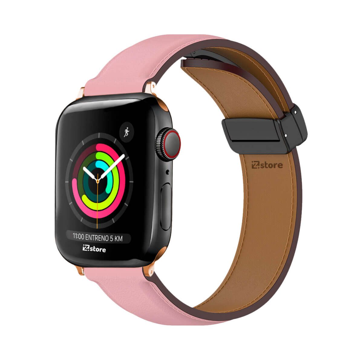 GENERICO - Correa De Cuero Para Apple Watch 38-40-41mm Rosado Gold Rose