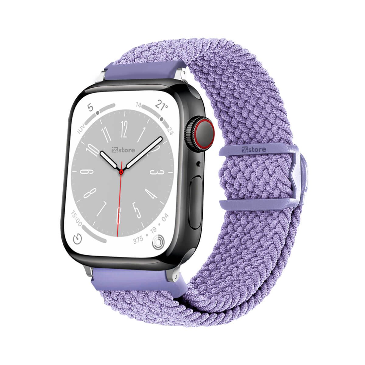 GENERICO - Correas de Nylon Para Apple Watch 38-40-41mm Lila Silver