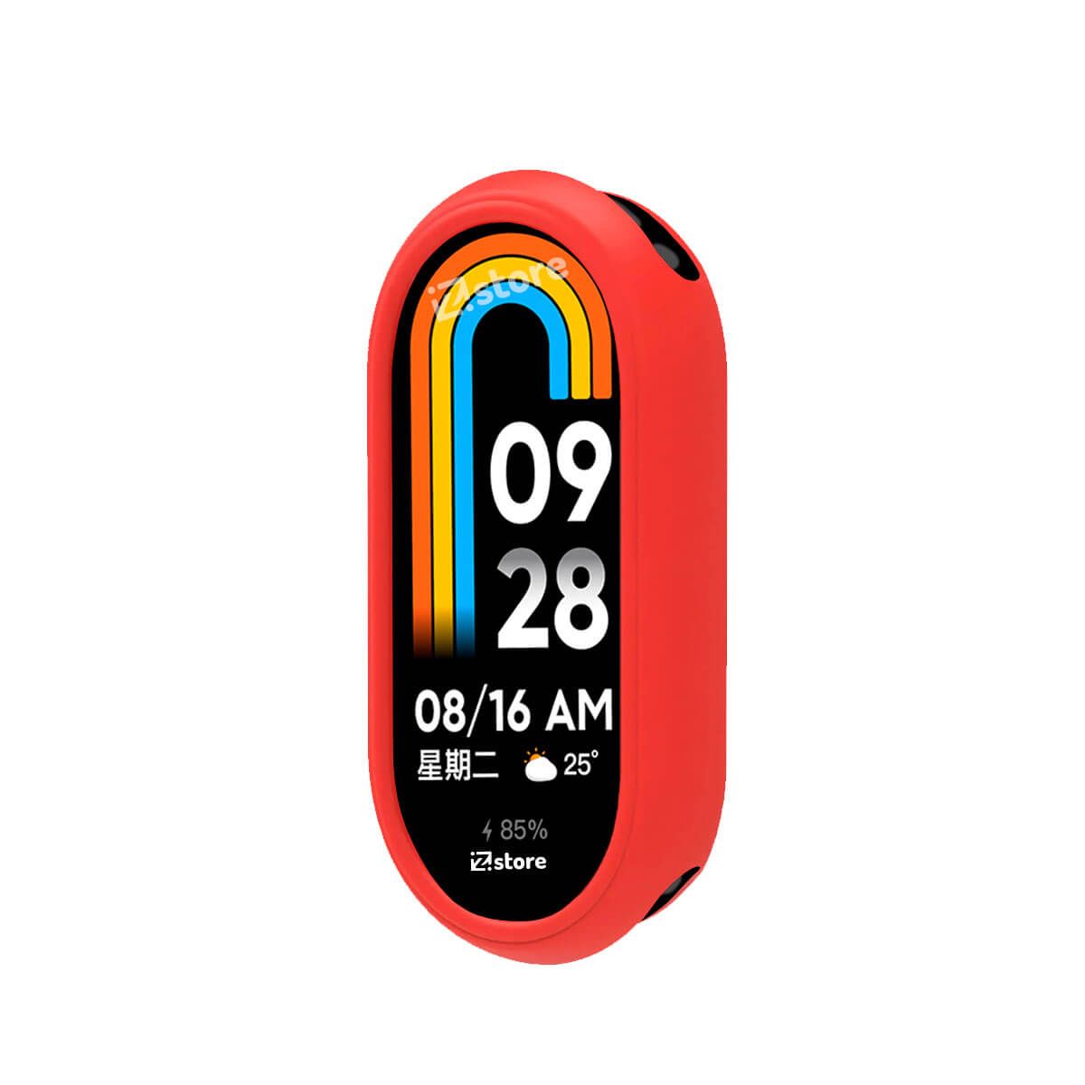 GENERICO - Case de Silicona Para Xiaomi Mi Band 8 Rojo