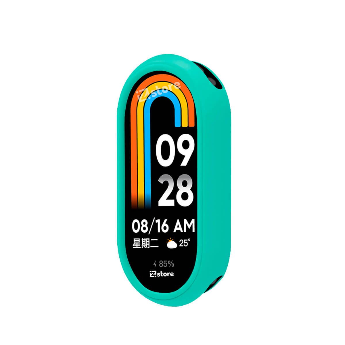 GENERICO - Case de Silicona Para Xiaomi Mi Band 8 Verde Esmeralda