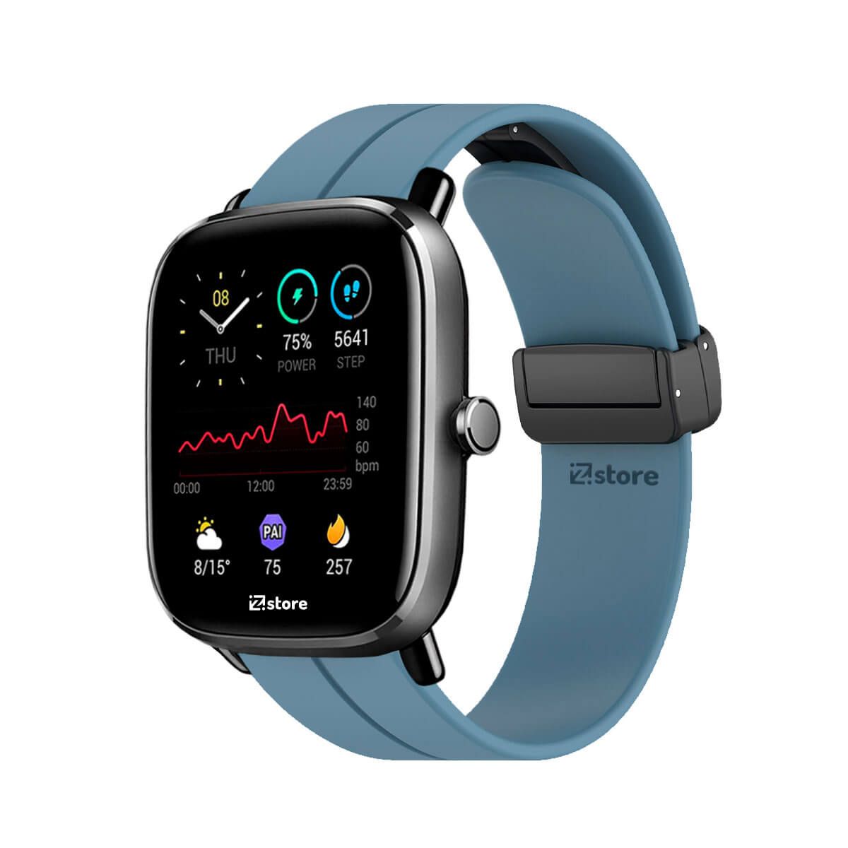 GENERICO - Correa Para Amazfit GTS2 Mini Broche Magnético Azul Acero