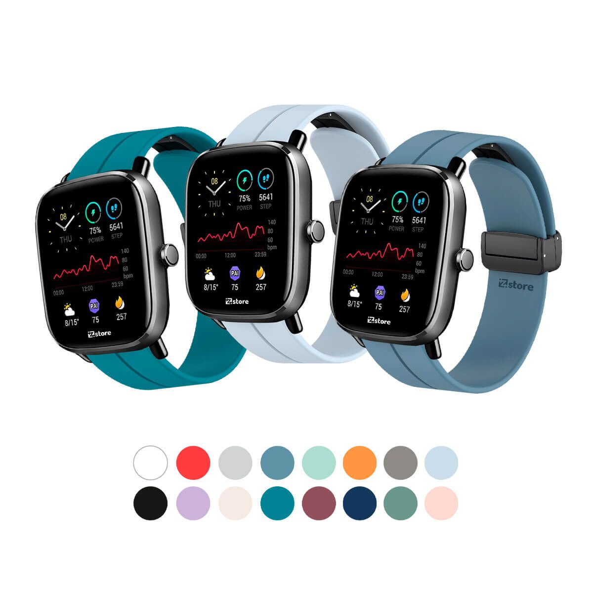GENERICO - Correa Para Amazfit GTS2 Mini Broche Magnético Azul Acero