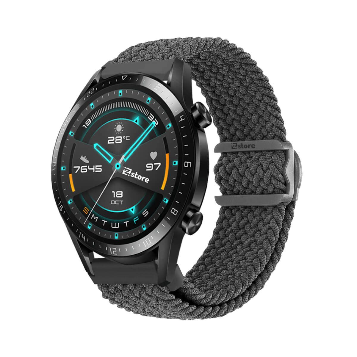 GENERICO - Correa de Nylon Para Huawei Watch GT2 46MM Gris