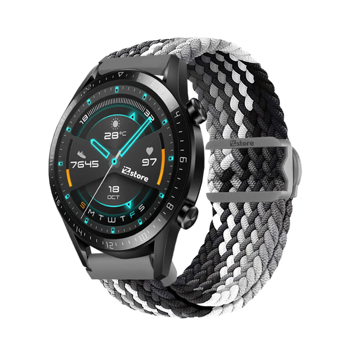 GENERICO - Correa de Nylon Para Huawei Watch GT2 Gris Tricolor