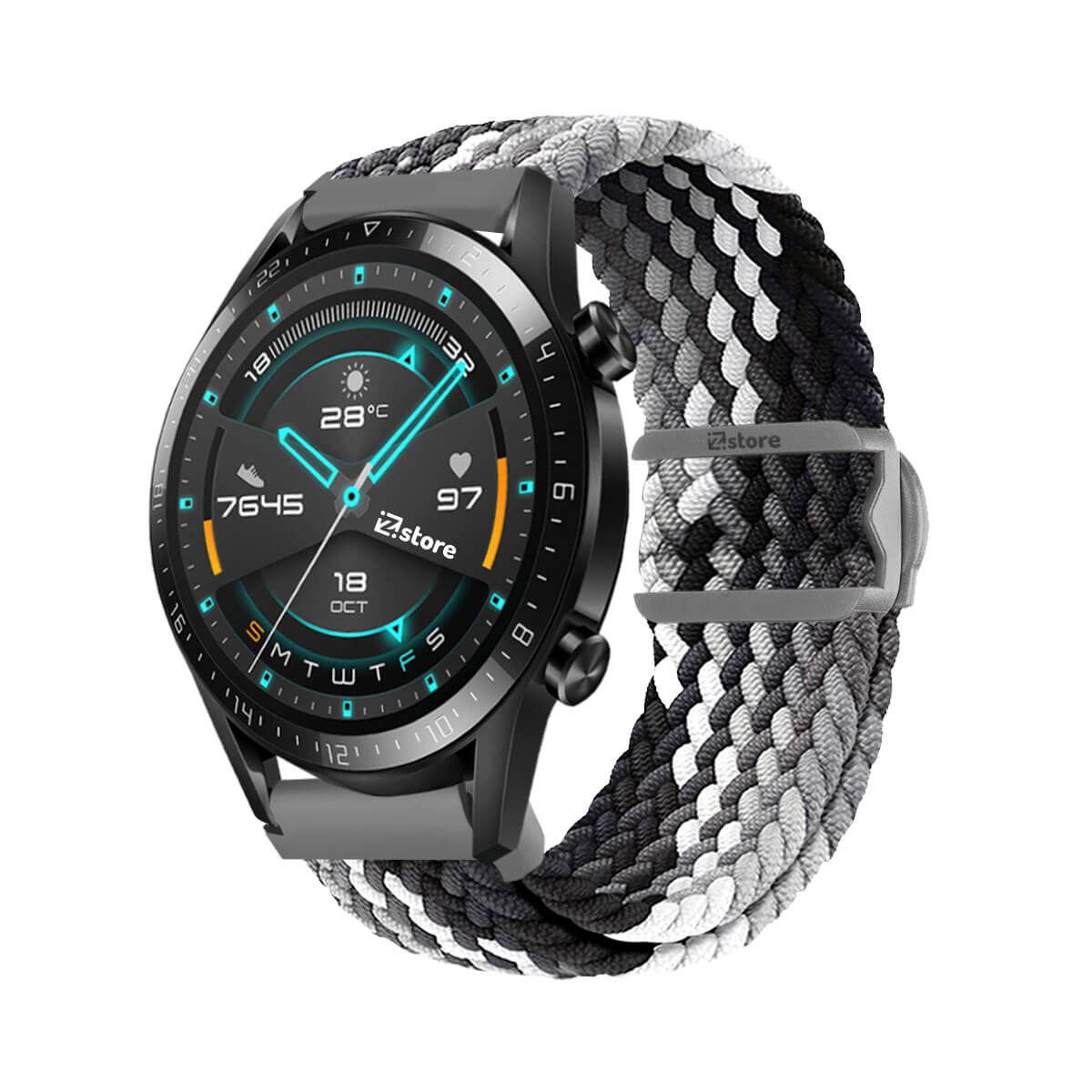 GENERICO - Correa de Nylon Para Huawei Watch GT2 Gris Tricolor