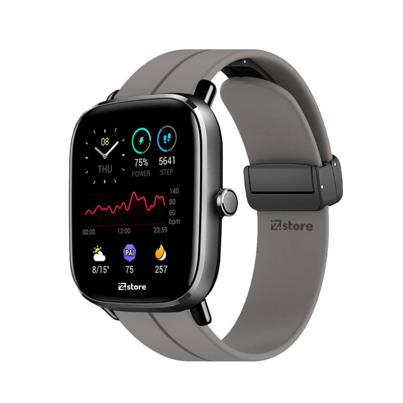 GENERICO - Correa Para Amazfit GTS2 Mini Broche Magnético Gris Oscuro