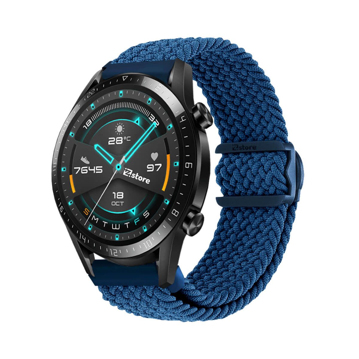 GENERICO - Correa de Nylon Para Huawei Watch GT2 Azul Oscuro