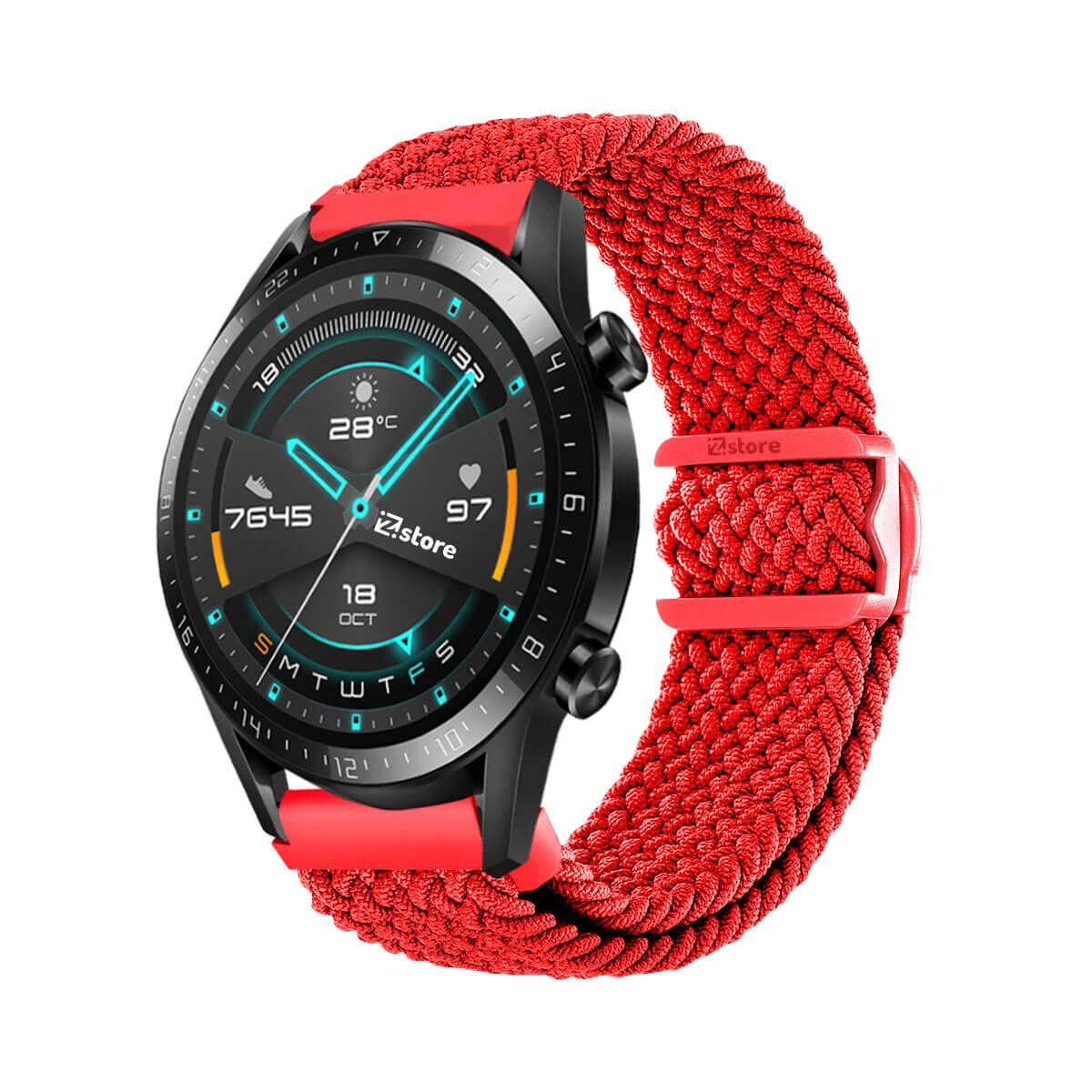 GENERICO - Correa de Nylon Para Huawei Watch GT2 Rojo