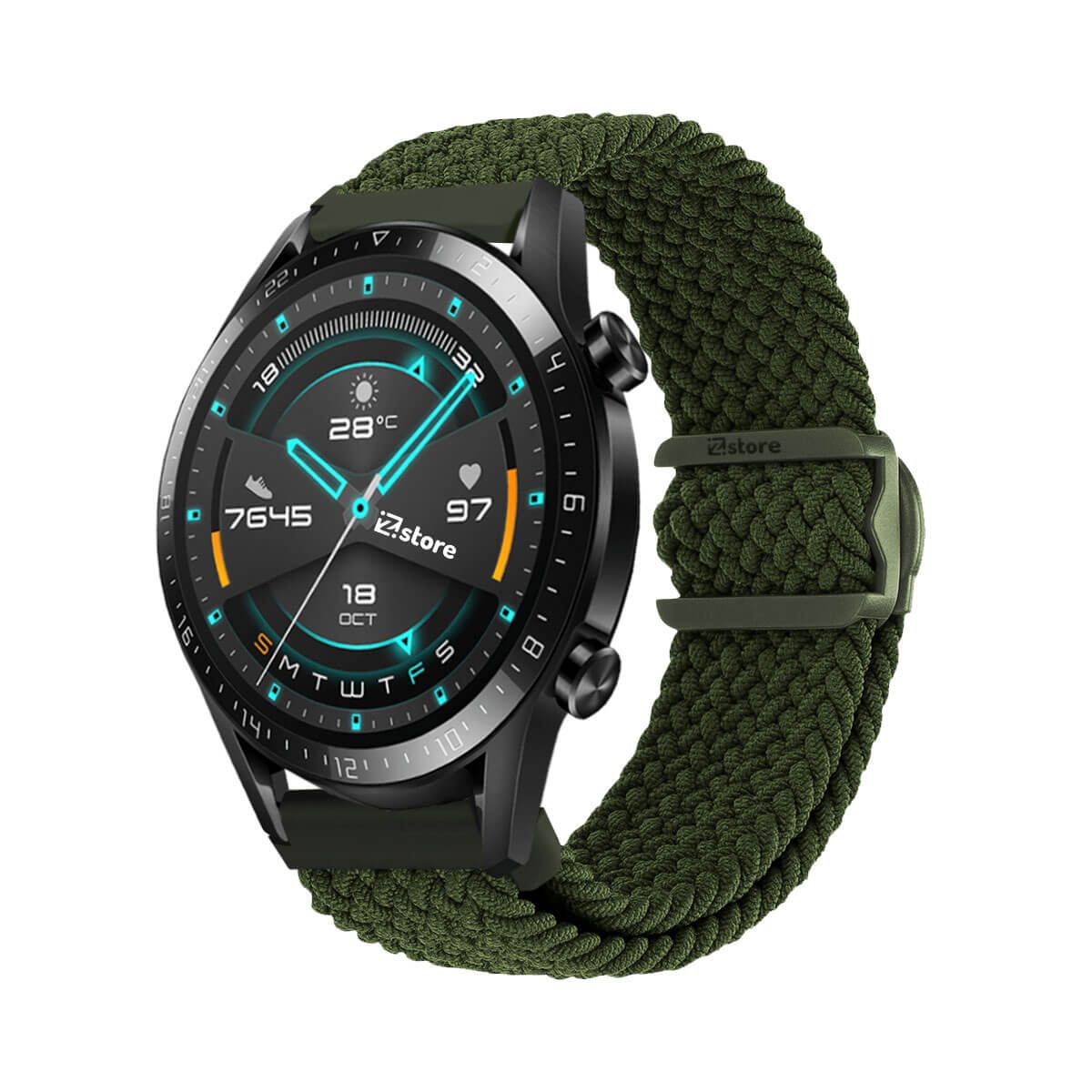 GENERICO - Correa de Nylon Para Huawei Watch GT2 Verde Militar