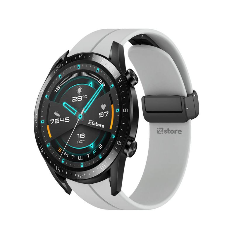 GENERICO - Correa Para Huawei Watch GT2 46MM Broche Magnético Gris