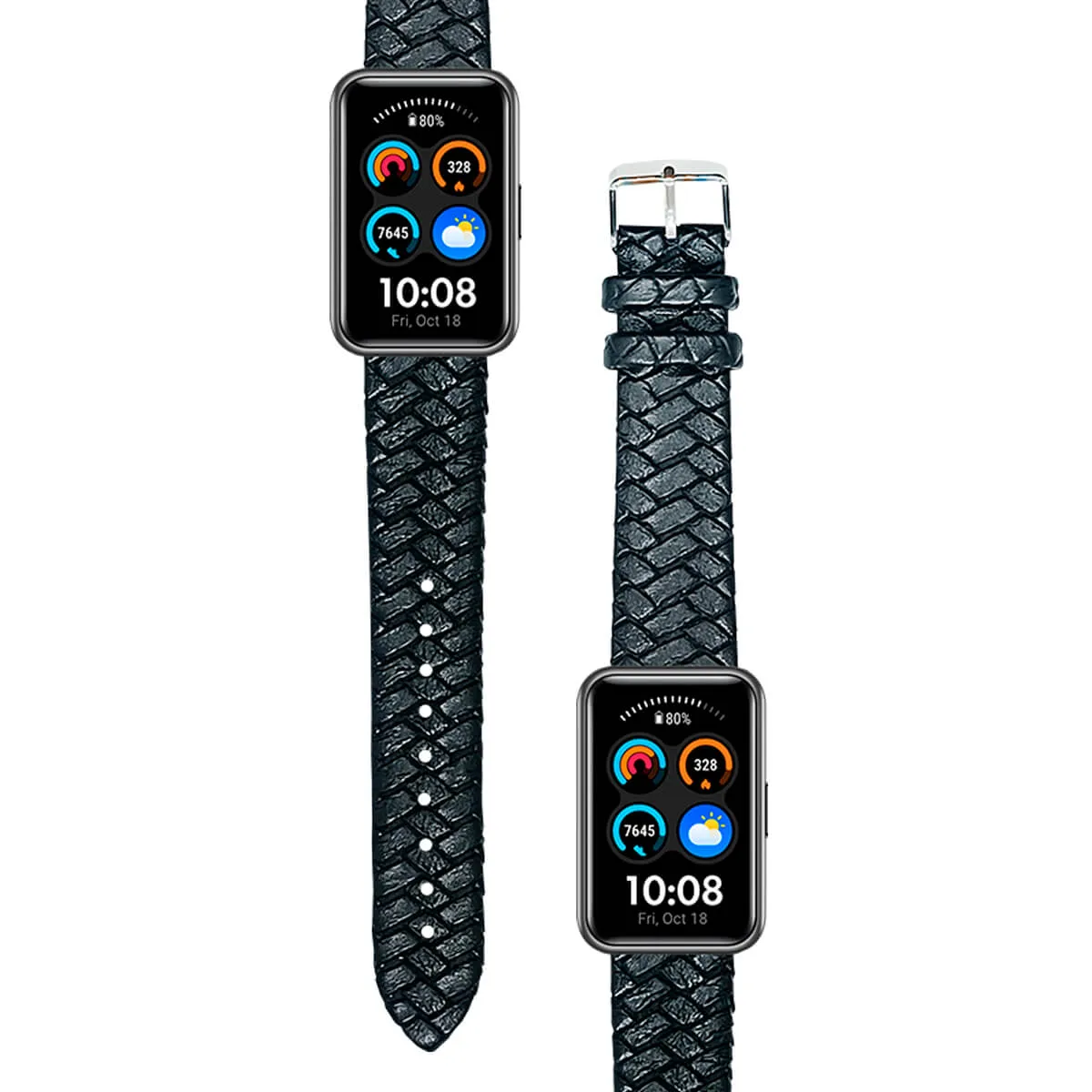 GENERICO - Correa de Cuero Para Huawei Watch Fit Negro