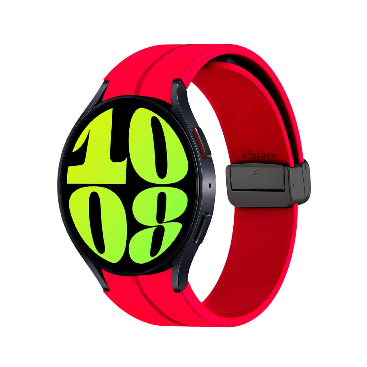 GENERICO - Correa Para Samsung Galaxy Watch 6 Broche Magnetico Rojo