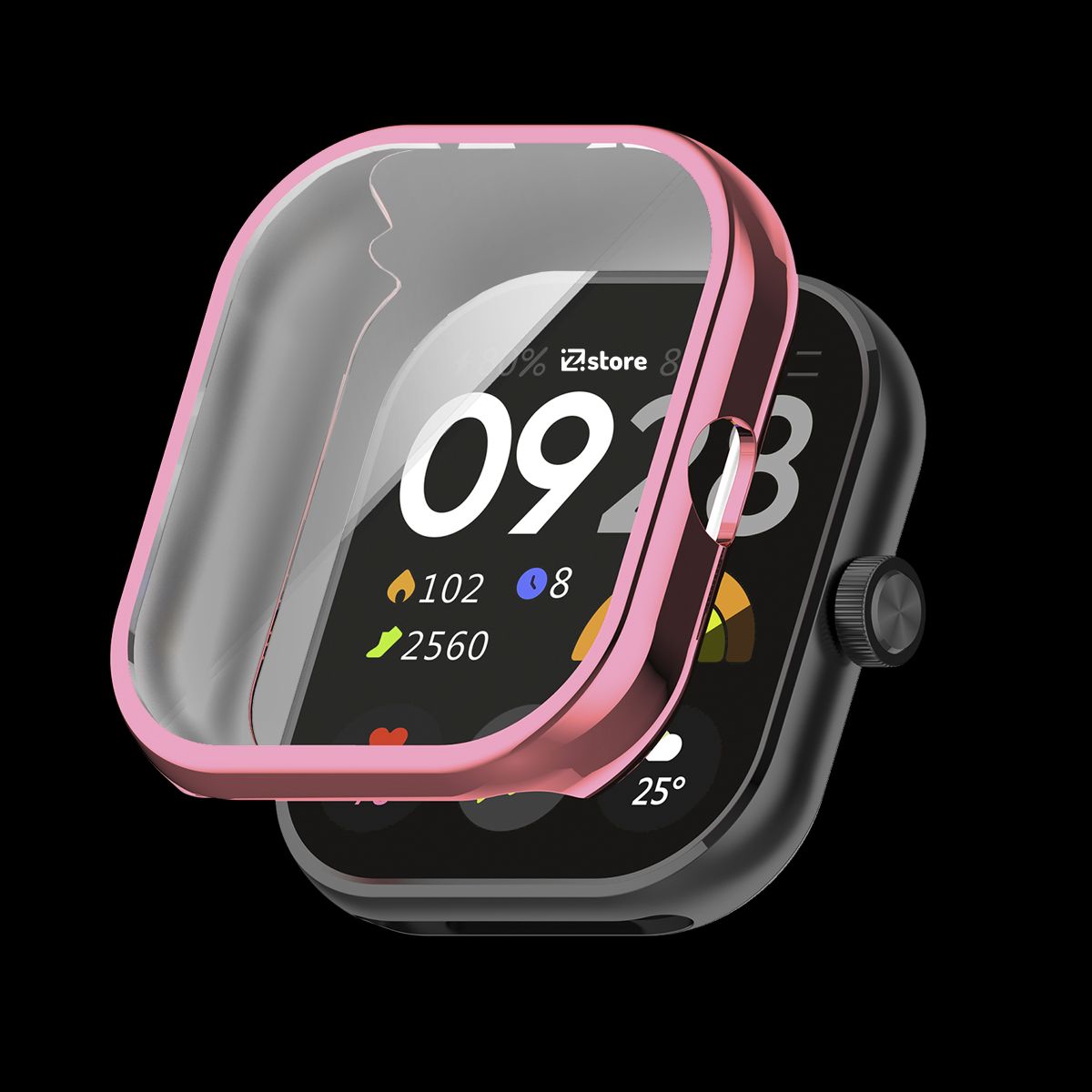 GENERICO - Case con Protector Redmi Watch 4 Metalizado Rosado