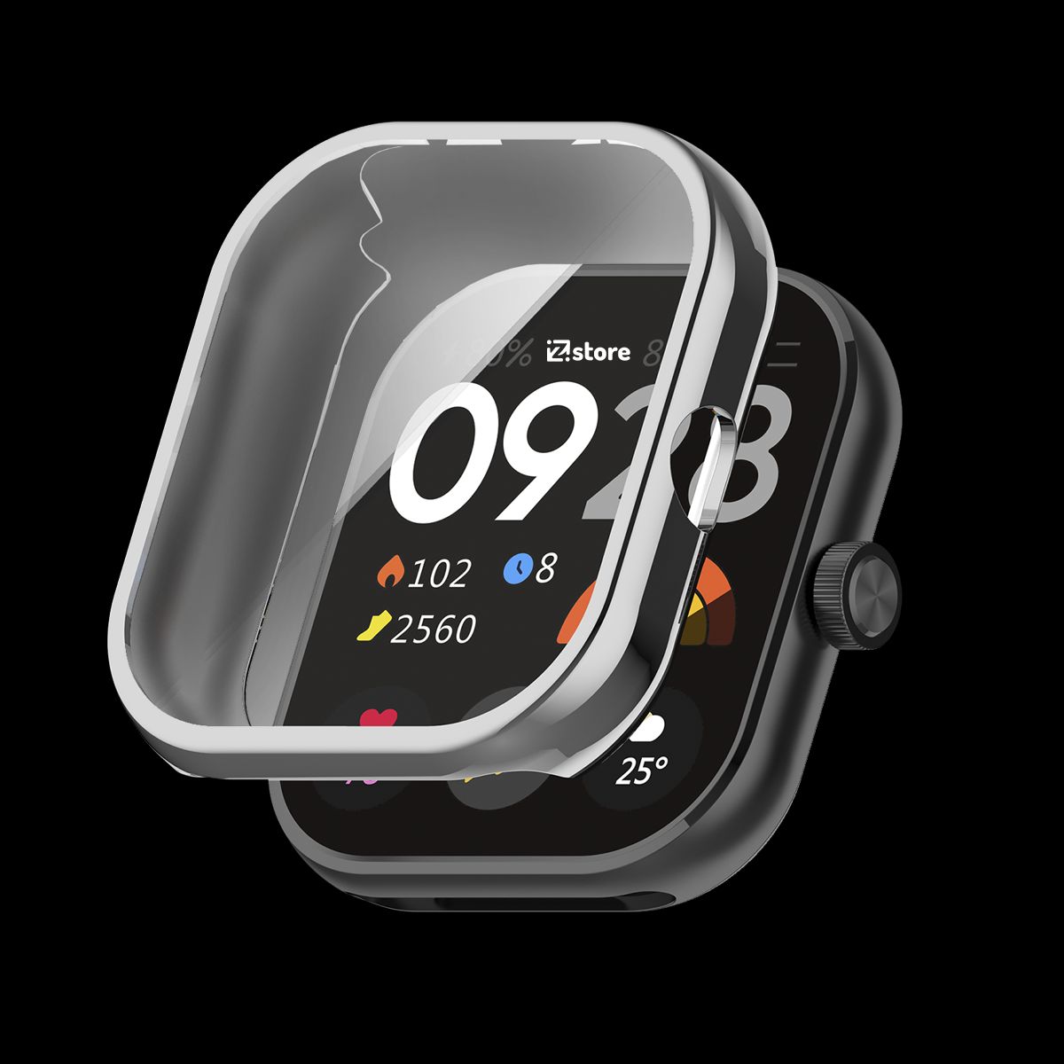 GENERICO - Case con Protector Redmi Watch 4 Metalizado Plateado