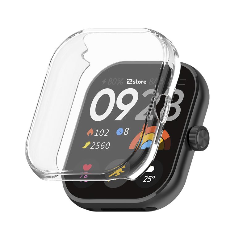 GENERICO - Case con Protector Redmi Watch 4 Metalizado Transparente