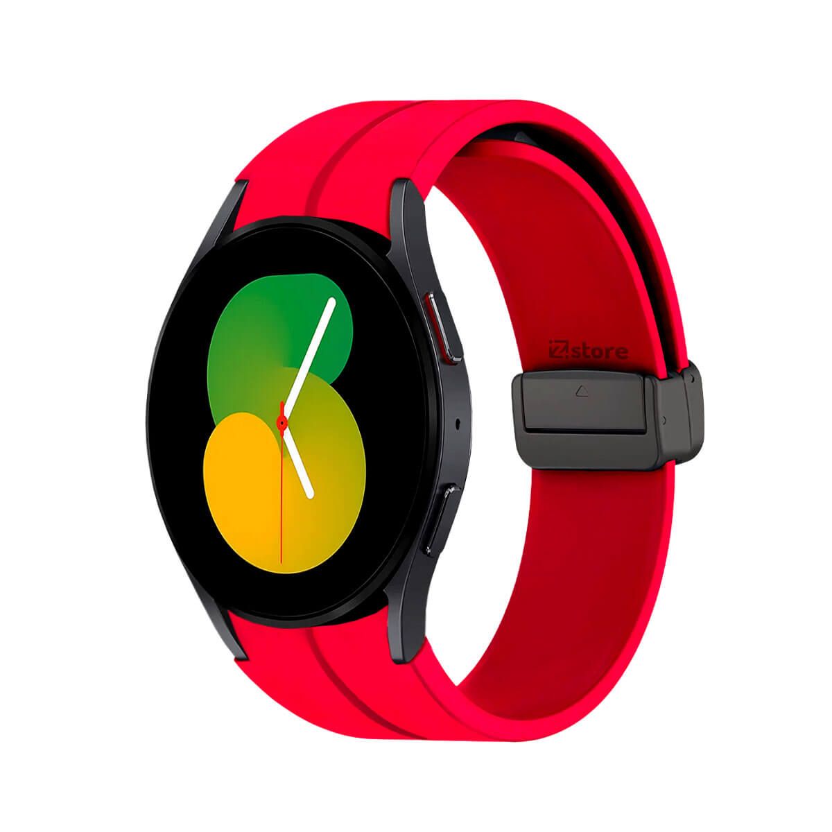 GENERICO - Correa Para Samsung Galaxy Watch 4 y 5 Broche Magnetico Rojo