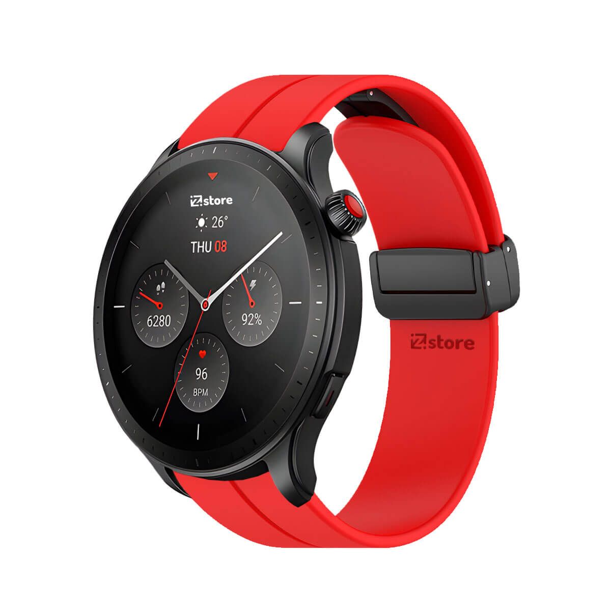 GENERICO - Correa Para Amazfit GTR4 Broche Magnético Rojo