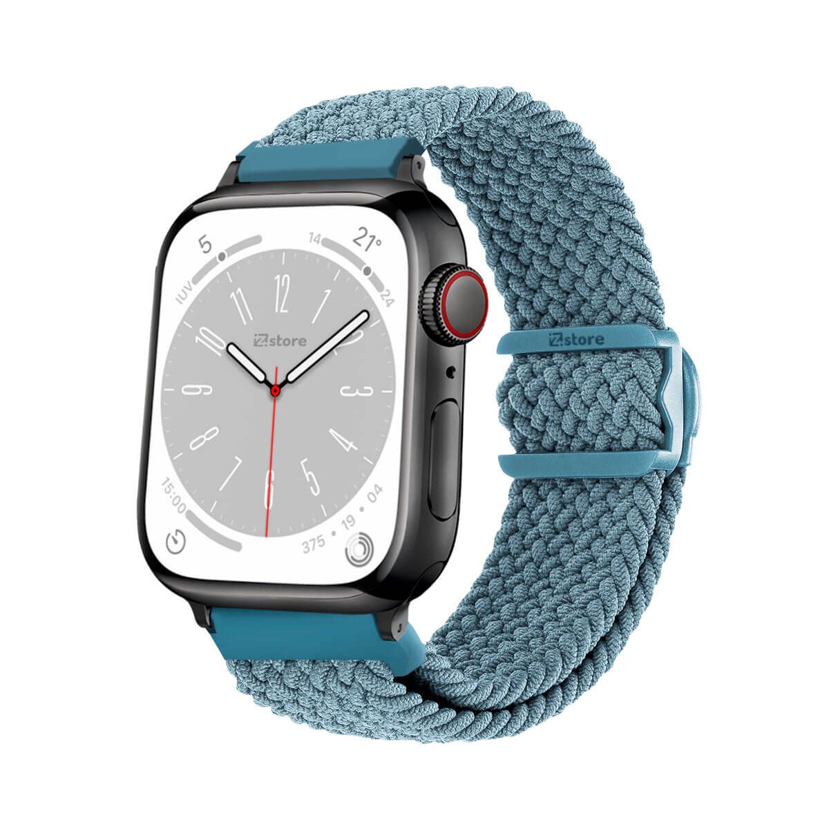 GENERICO - Correas de Nylon Para Apple Watch 42-44-45-49mm Celeste Black