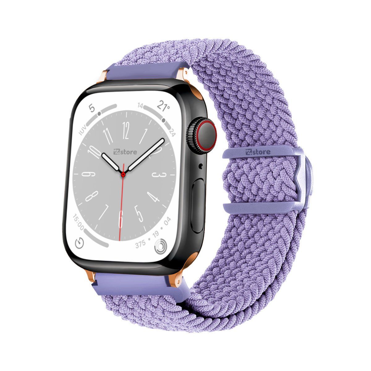 GENERICO - Correas de Nylon Para Apple Watch 42-44-45-49mm Lila Gold Rose