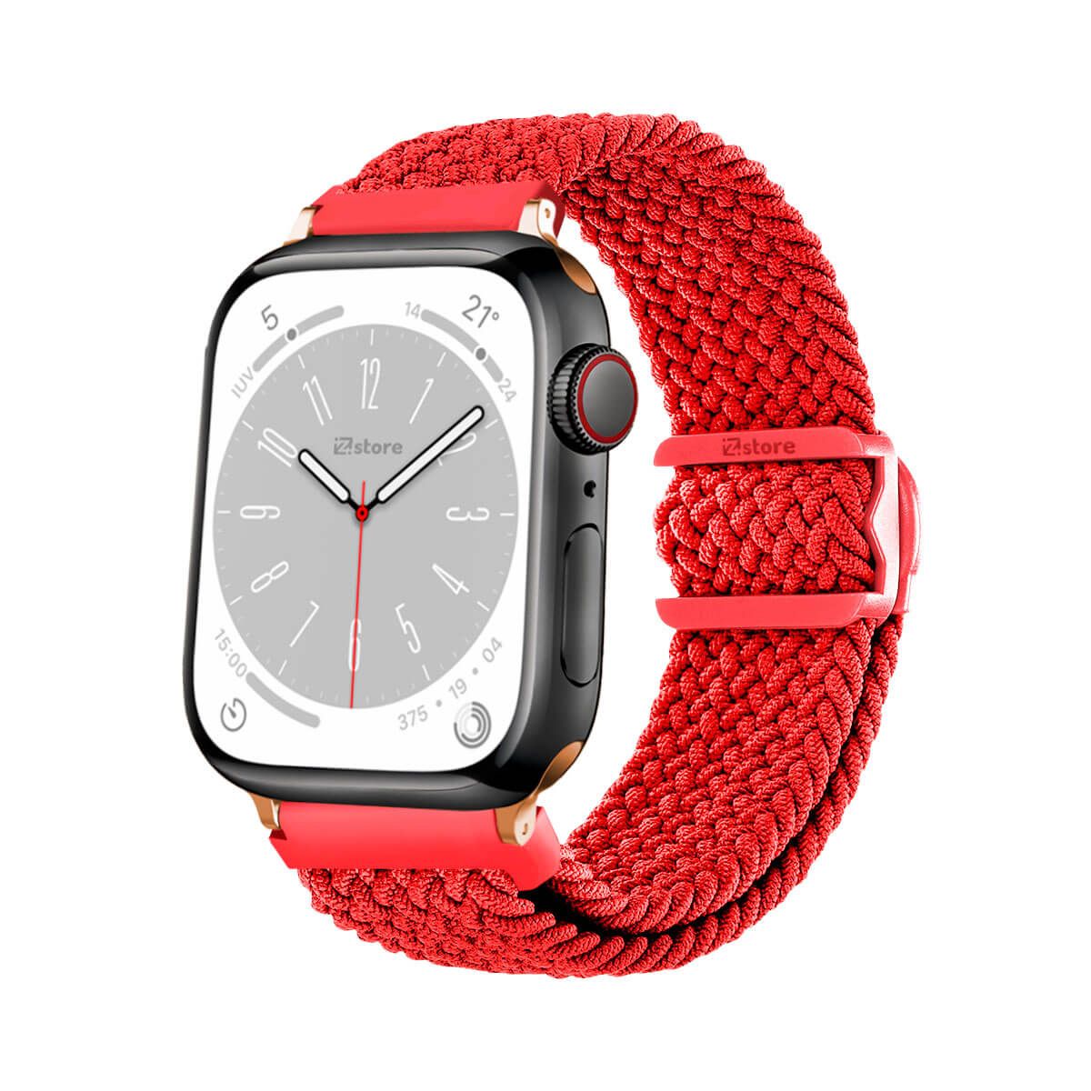 GENERICO - Correas de Nylon Para Apple Watch 42-44-45-49mm Rojo Gold Rose