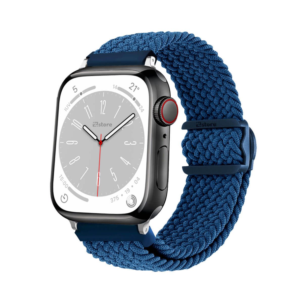 GENERICO - Correas de Nylon Para Apple Watch 38-40-41mm Azul Oscuro Silver