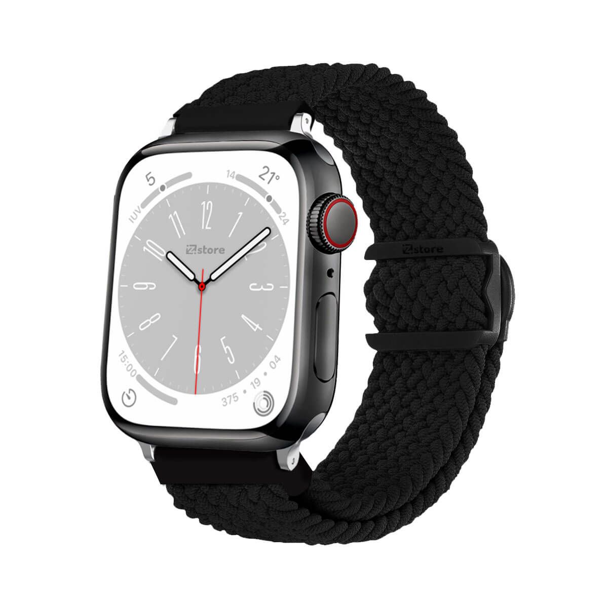 GENERICO - Correas de Nylon Para Apple Watch 38-40-41mm Negro Silver