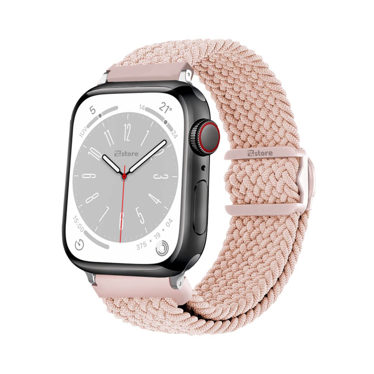 GENERICO - Correas de Nylon Para Apple Watch 38-40-41mm Rosa Silver