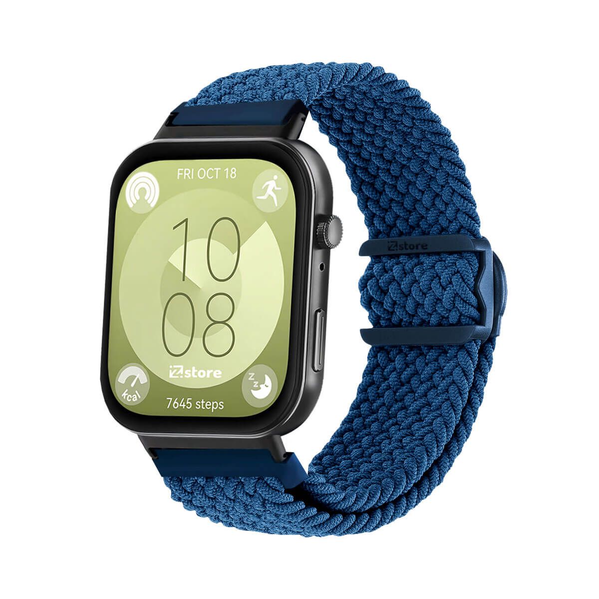 GENERICO - Correa de Nylon Para Huawei Watch Fit 3 Azul Oscuro Black