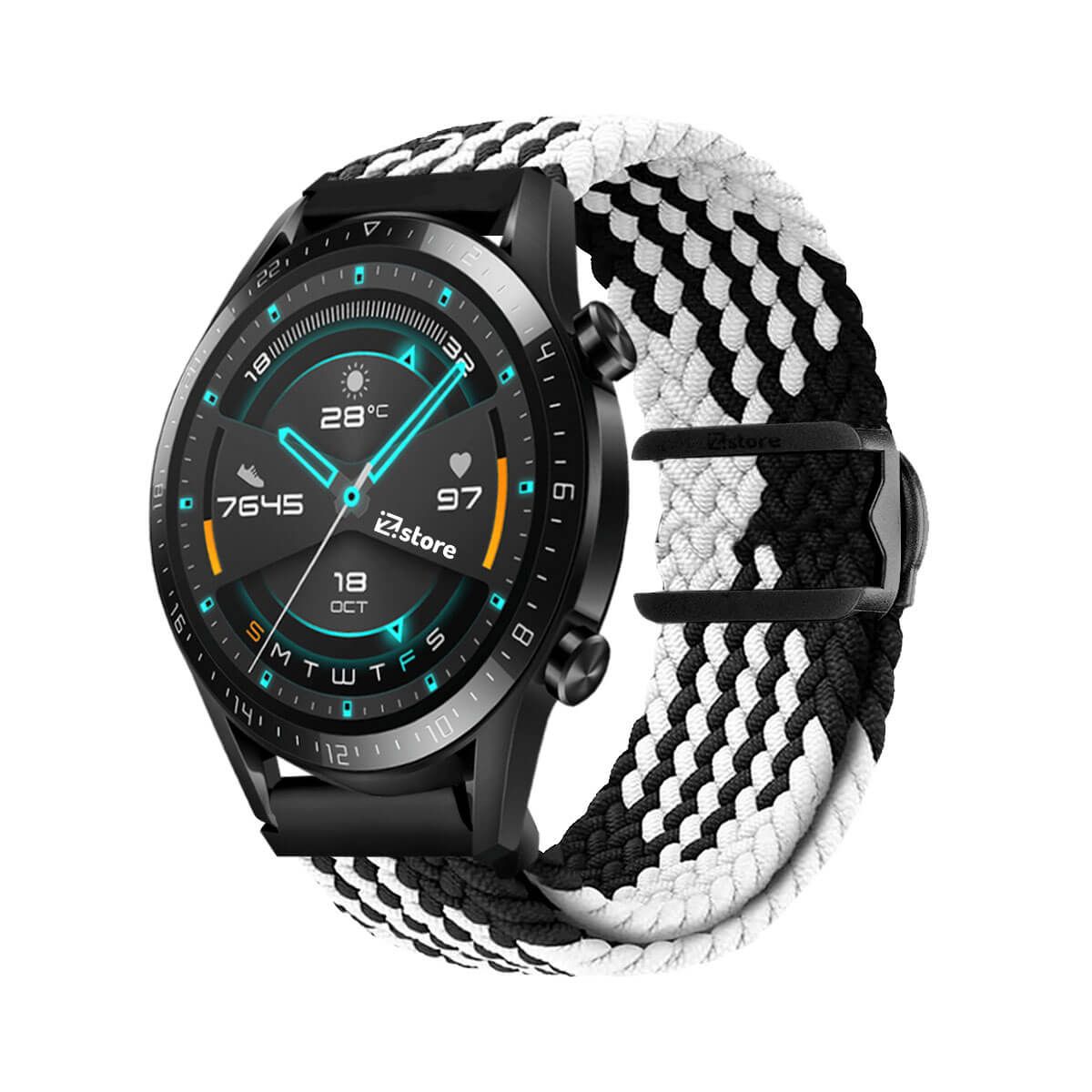 GENERICO - Correa de Nylon Para Huawei Watch GT2 42MM Negro Bicolor