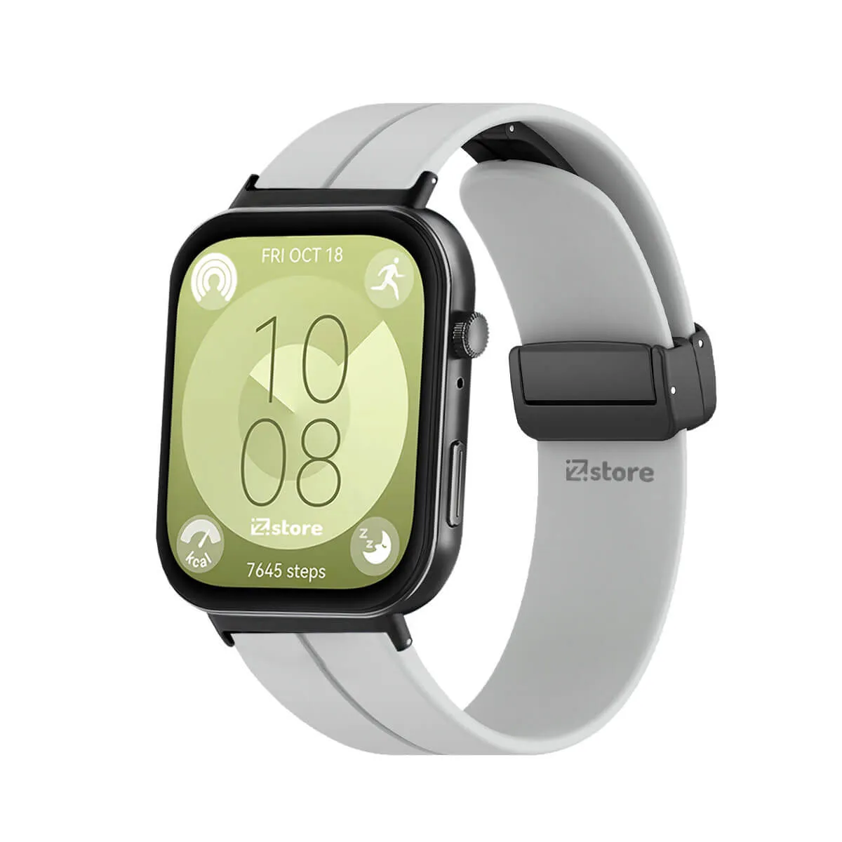 GENERICO - Correa Para Huawei Watch Fit 3 Broche Magnetico Gris Claro Black