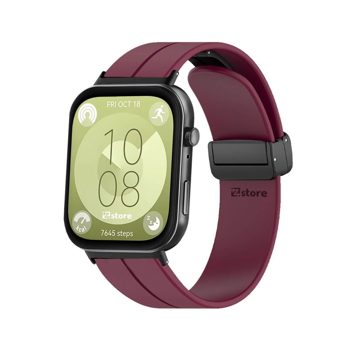 GENERICO - Correa Para Huawei Watch Fit 3 Broche Magnetico Vino Black